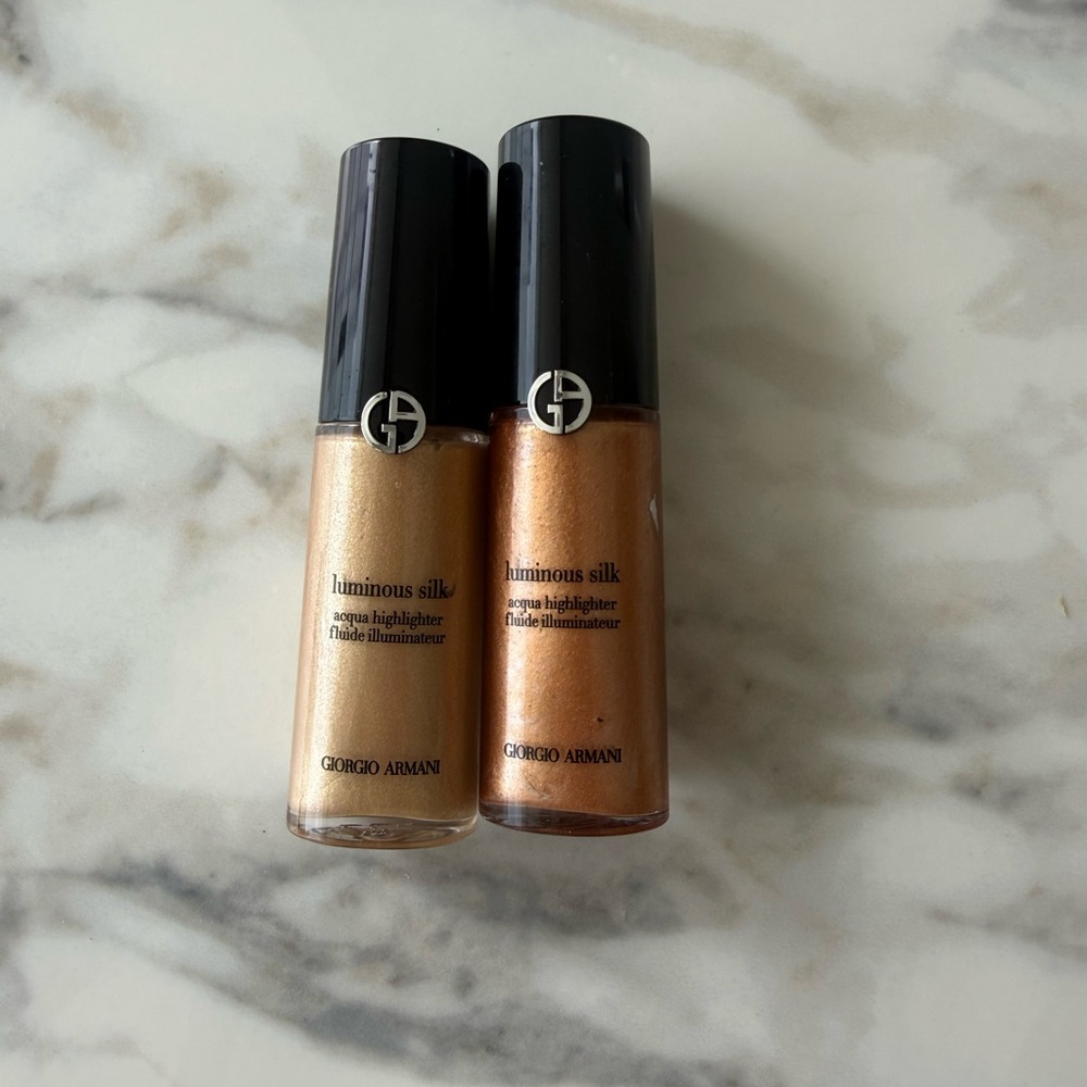Giorgio Armani Luminous Silk Aqua Highlighter - Bronze Glow color 2 and 5
